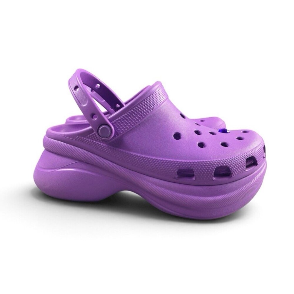 Crocs Classic Bae Platform Clogs Womens Size 11 Purple Slip On Shoes 206302
